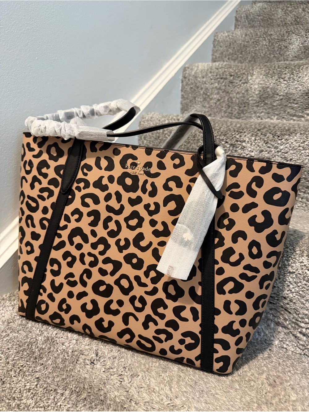 Kate Spade New York Cara Graphic Leopard Large Tote